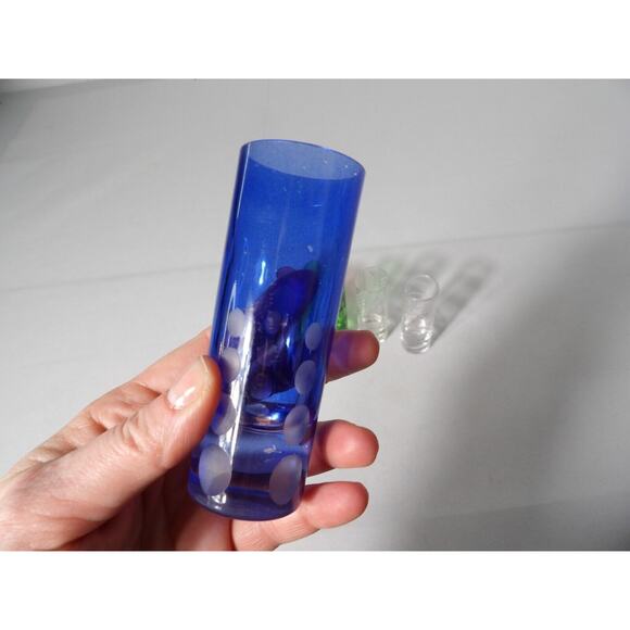 Mikasa Cheers Shot Glasses Mixed Lot Colored & Clear Etched Set of 5 READ - Picture 6 of 10